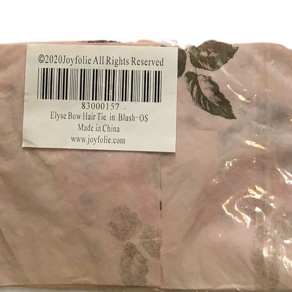 Joyfolie Elyse Bowtie Velvet Hair Ties Blush NWT - Picture 2 of 2